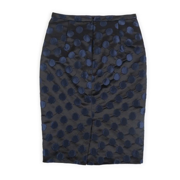 J. CREW black pencil skirt with navy polka dots style: 26536 size 0 - Picture 3 of 7